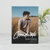 Modern Script Senior Class Photo Afstuderen (Staand voorkant)