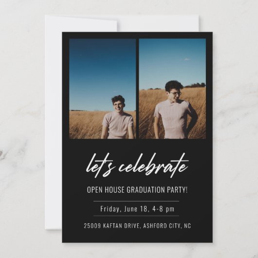 Modern Script Senior Class Photo Afstuderen (Achterkant)