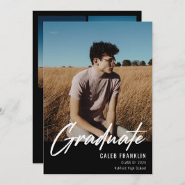 Modern Script Senior Class Photo Afstuderen