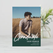 Modern Script Senior Class Photo Afstuderen (Staand voorkant)