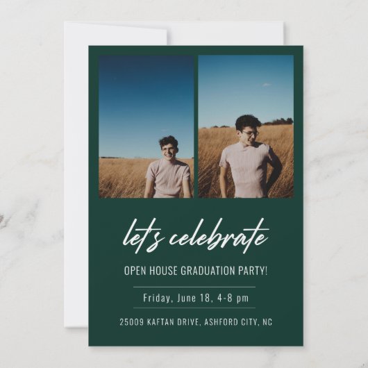 Modern Script Senior Class Photo Afstuderen (Achterkant)