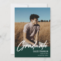 Modern Script Senior Class Photo Afstuderen