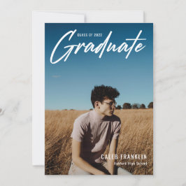 Modern Script Senior Class Photo Afstuderen