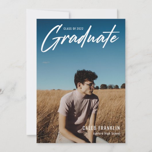 Modern Script Senior Class Photo Afstuderen (Voorkant)