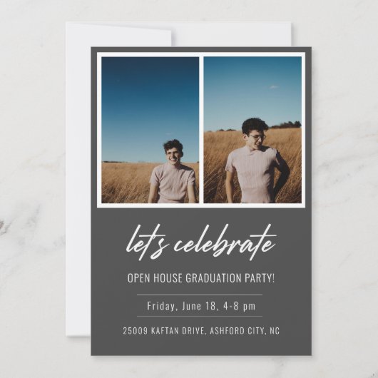 Modern Script Senior Class Photo Afstuderen (Achterkant)