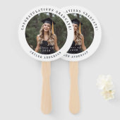 Modern Script Senior Photo Graduation Handwaaier (Voorkant en achterkant)