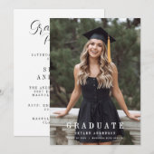 Modern Script Senior Photo Graduation  Kaart (Voorkant / Achterkant)