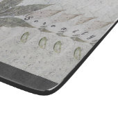 Modern script serenity blad bladeren op het strand snijplank (Hoek)