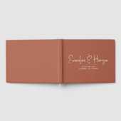 Modern Script Serif Ochre Custom Wedding Guest Gastenboek (Volledig)