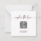 Modern Script Share the Love QR Code Table Kaarten Notitiekaartje (Voorkant)