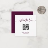 Modern Script Share the Love QR Code Table Kaarten Notitiekaartje (Voorkant / Achterkant in situ)