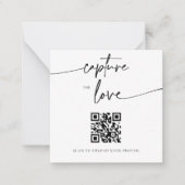 Modern Script Share the Love QR Code Table Kaarten Notitiekaartje (Voorkant)