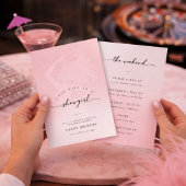 Modern Script Showgirl Blush Bachelorette Weekend  Kaart