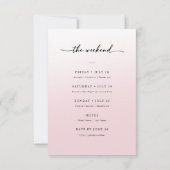 Modern Script Showgirl Blush Bachelorette Weekend  Kaart (Achterkant)