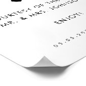 Modern Script Sigaar Bar Minimalistisch Trouwteken Poster (Hoek)