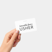 Modern Script Signature Usher Name Badge (Handheld)