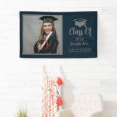 Modern Script Silver 2023 Custom Afstuderen Square Spandoek (Insitu)