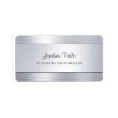 Modern Script Silver Elegant Sjabloon Trendy Etiket (Voorkant)