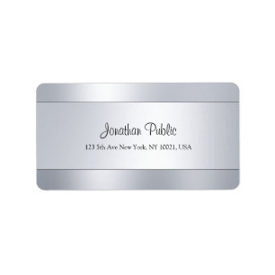 Modern Script Silver Elegant Sjabloon Trendy Etiket