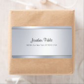 Modern Script Silver Glam Cool Shipping Adres Etiket (Insitu)