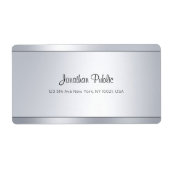Modern Script Silver Glam Cool Shipping Adres Etiket (Voorkant)
