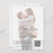 Modern Script Simple 2 Photo Wedding QR-code Save The Date (Achterkant)