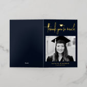 Modern Script Simple Photo Afstuderen Hartelijk da Folie Wenskaart (Buiten Laag)