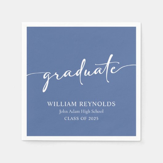 Modern Script Simple Photo Afstuderen Servet (Voorkant)