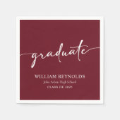 Modern Script Simple Photo Afstuderen Servet (Voorkant)