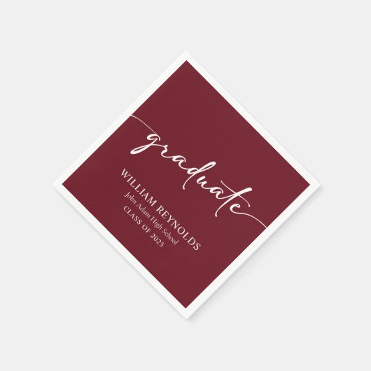 Modern Script Simple Photo Afstuderen Servet (Hoek)