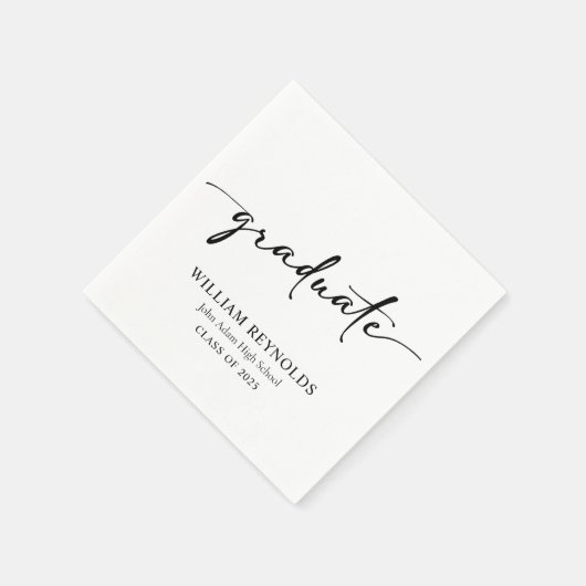 Modern Script Simple Photo Afstuderen Servet (Hoek)