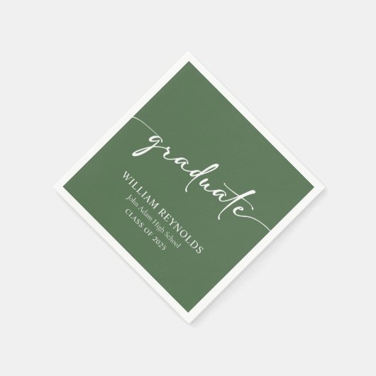 Modern Script Simple Photo Afstuderen Servet (Hoek)