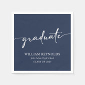 Modern Script Simple Photo Afstuderen Servet (Voorkant)