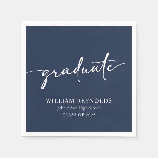 Modern Script Simple Photo Afstuderen Servet (Voorkant)