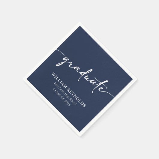 Modern Script Simple Photo Afstuderen Servet (Hoek)