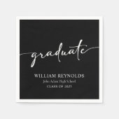 Modern Script Simple Photo Afstuderen Servet (Voorkant)