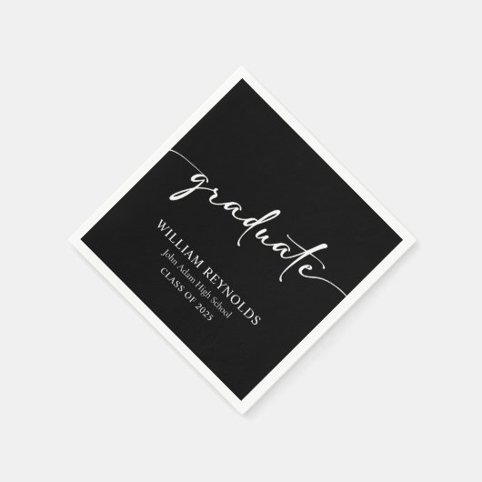 Modern Script Simple Photo Afstuderen Servet (Hoek)