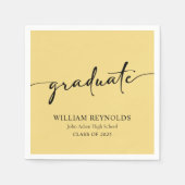 Modern Script Simple Photo Afstuderen Servet (Voorkant)