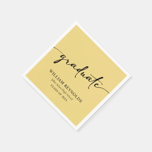 Modern Script Simple Photo Afstuderen Servet (Hoek)