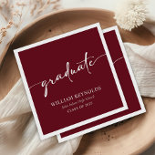 Modern Script Simple Photo Afstuderen Servet