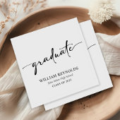 Modern Script Simple Photo Afstuderen Servet