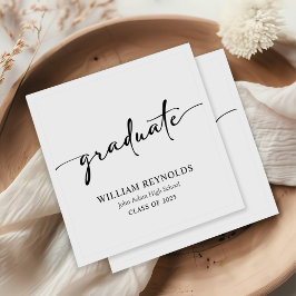 Modern Script Simple Photo Afstuderen Servet