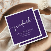 Modern Script Simple Photo Afstuderen Servet