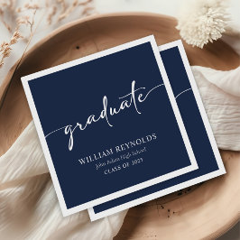 Modern Script Simple Photo Afstuderen Servet