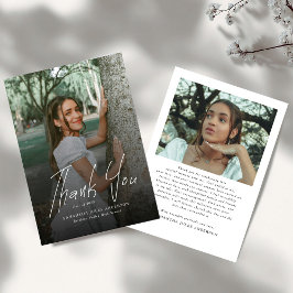 Modern Script Simple Photo Graduation  Bedankkaart