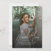 Modern Script Simple Photo Graduation  Bedankkaart (Voorkant)