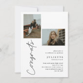 Modern Script Simple Photo Graduation Invitations (Achterkant)