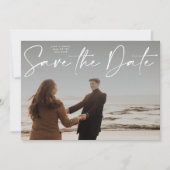 Modern script Sla de datum bruiloft uitnodiging (Voorkant)