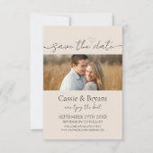 Modern Script Sla de datum Elegante uitnodiging op (Voorkant)