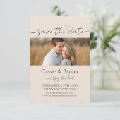 Modern Script Sla de datum Elegante uitnodiging op (Staand voorkant)